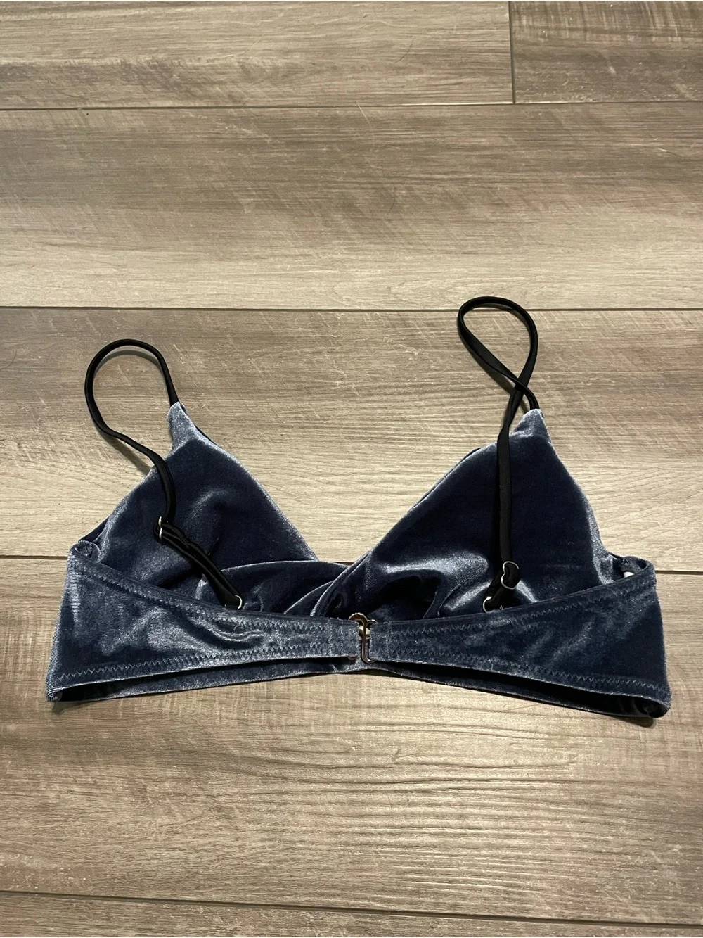 Navy Blue Velvet Bikini Set Size Medium